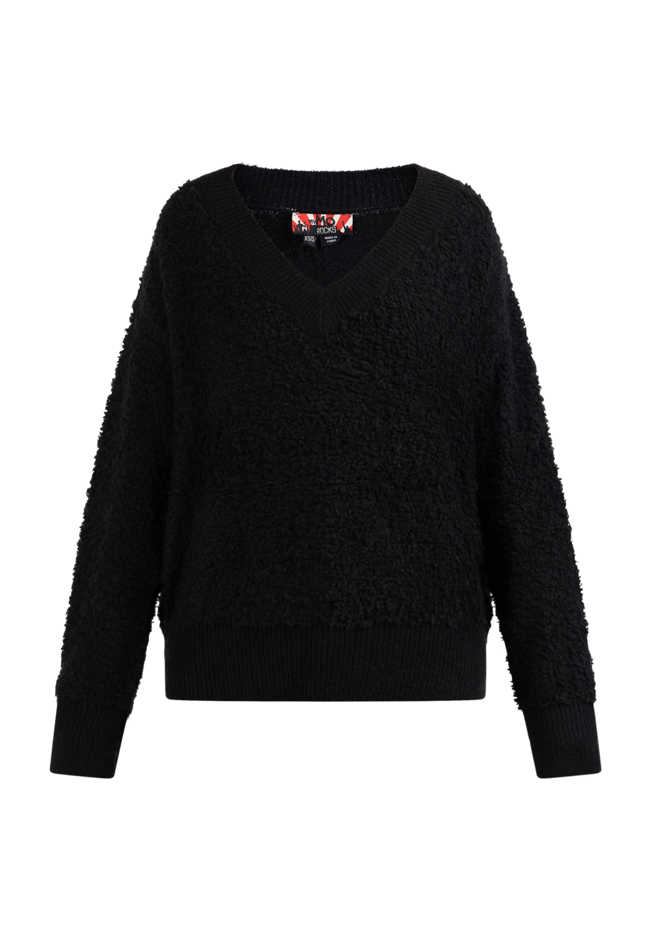 myMo ROCKS Πουλόβερ 'Nolie' σε μαύρο: μπροστά