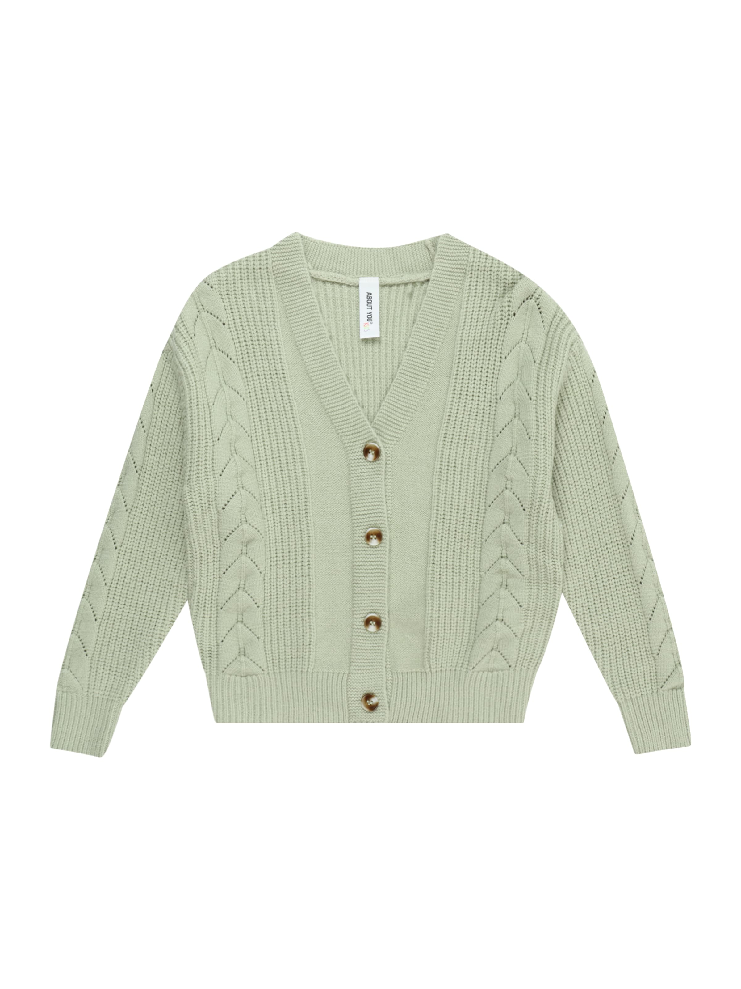 ABOUT YOU Pletena jopa 'Elise' | zelena barva: sprednja stran