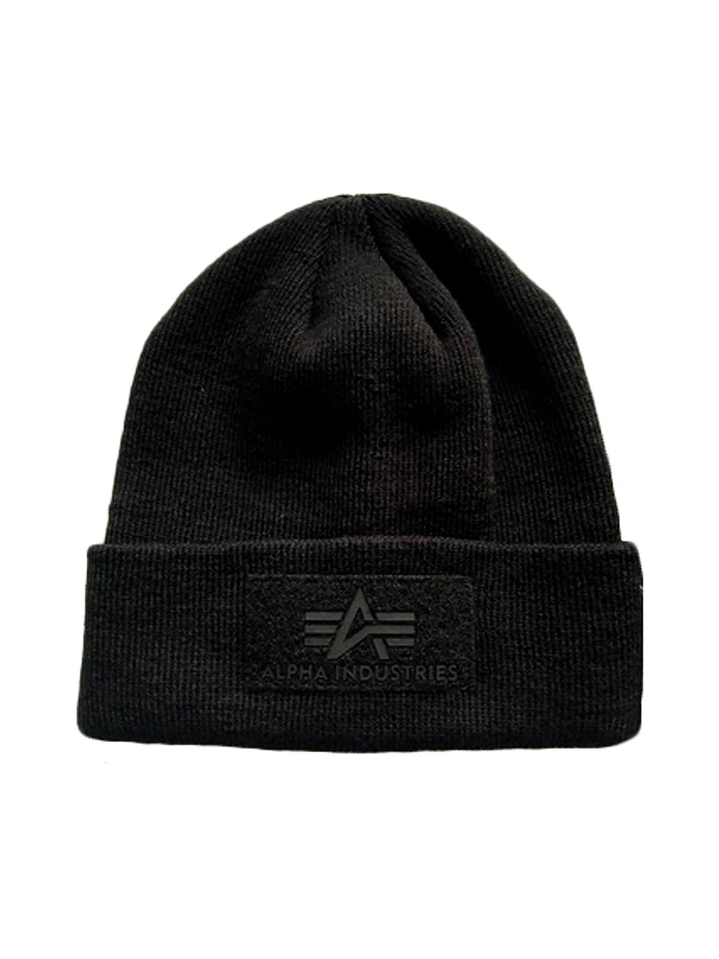 ALPHA INDUSTRIES Muts 'Velcro' in Zwart: voorkant