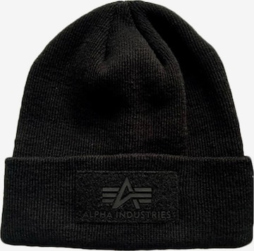 ALPHA INDUSTRIES Muts 'Velcro' in Zwart: voorkant
