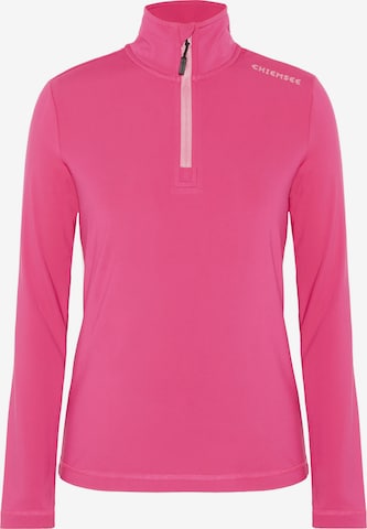 CHIEMSEE Fleecepullover ' mit kurzem Reißverschluss ' in Pink: Vorderseite