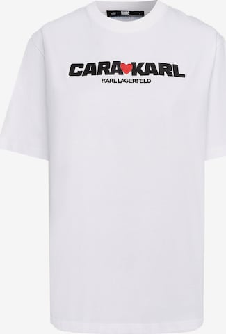 KARL LAGERFELD x CARA DELEVINGNE Shirt in Wit: voorkant