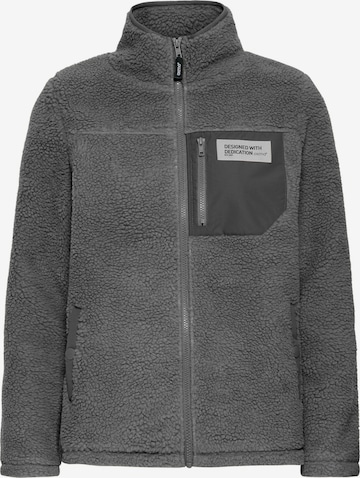 Oxmo Plüschjacke 'Abby' in Grau: Vorderseite