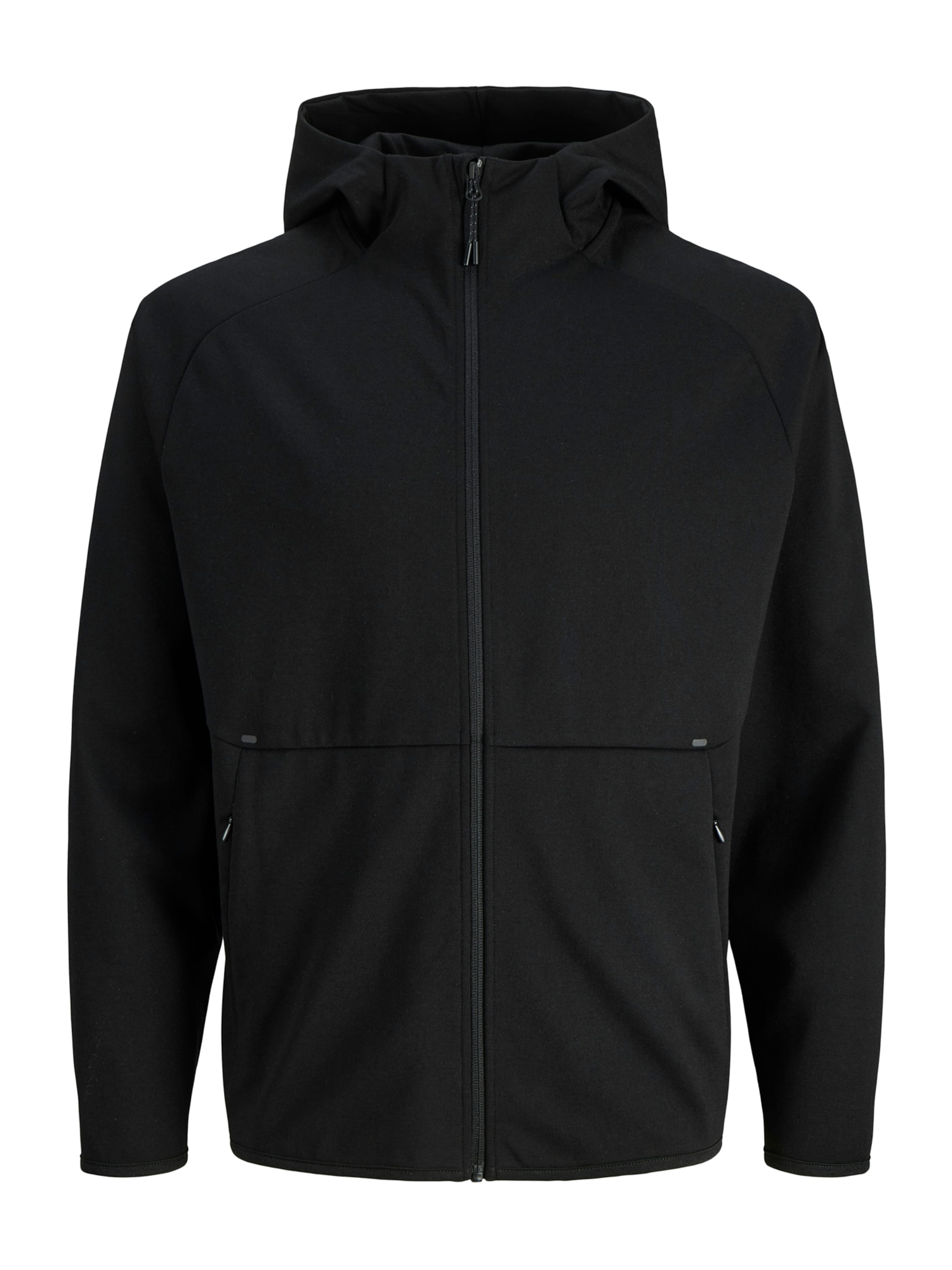 JACK & JONES Tréning dzseki - fekete: elől