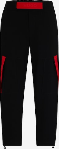 HUGO Red Tapered Pants 'Dechnical' in Black: front