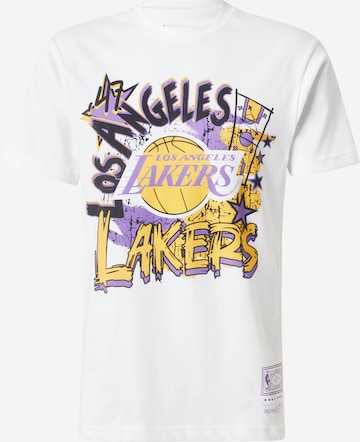 T-Shirt 'NBA HWC PLAY BY PLAY' Mitchell & Ness en blanc : devant