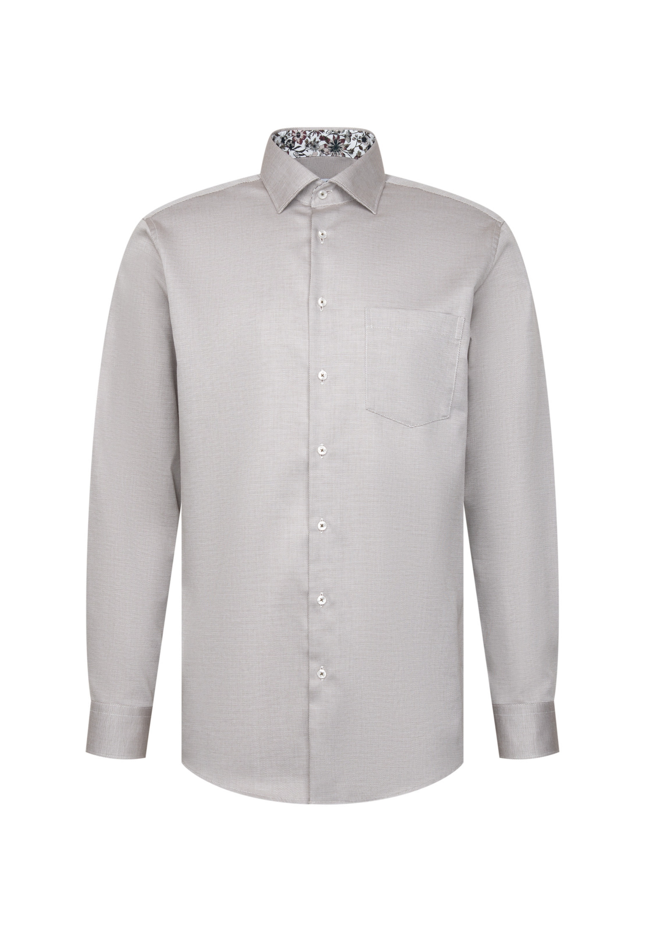 Coupe regular Chemise business 'Schwarze Rose' SEIDENSTICKER en gris