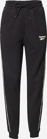 Reebok Tapered Workout Pants in Black: front