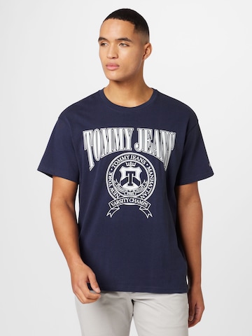 Tommy Jeans قميص بلون أزرق: الأمام