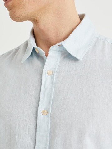 WE Fashion Regular fit Button Up Shirt in Blue