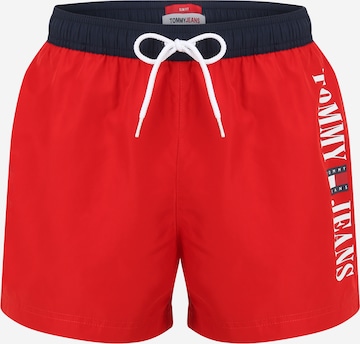 Tommy Jeans Zwemshorts in Rood: voorkant