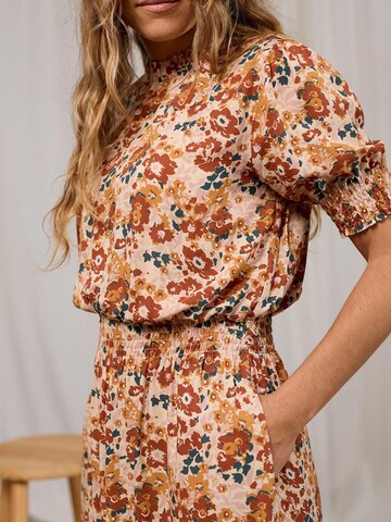Twothirds Dress 'Grassholm - Rose Flowers' in Brown