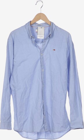 Tommy Jeans Button Up Shirt in XL in Blue: front