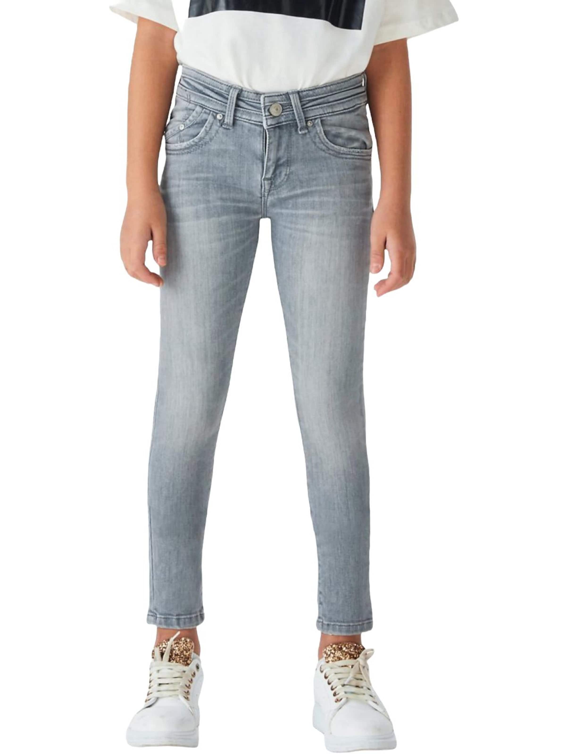 LTB Jeans - regular Vaquero 'LTB Jeans Baby Girl Julita G Mid Waist Asymmetrische Jeanshose' en gris: frente