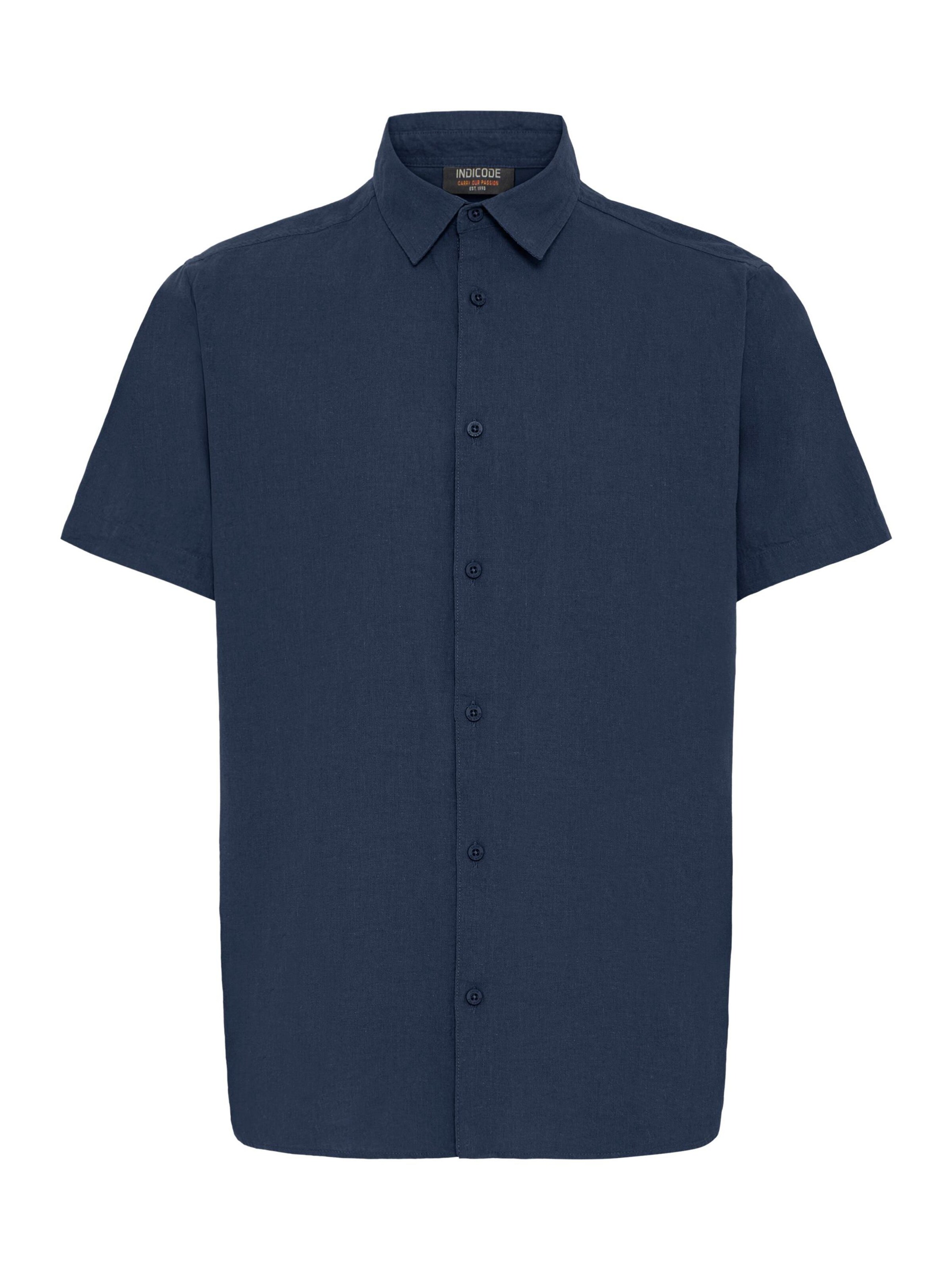 INDICODE JEANS Button Up Shirt 'Monk' in Blue: front