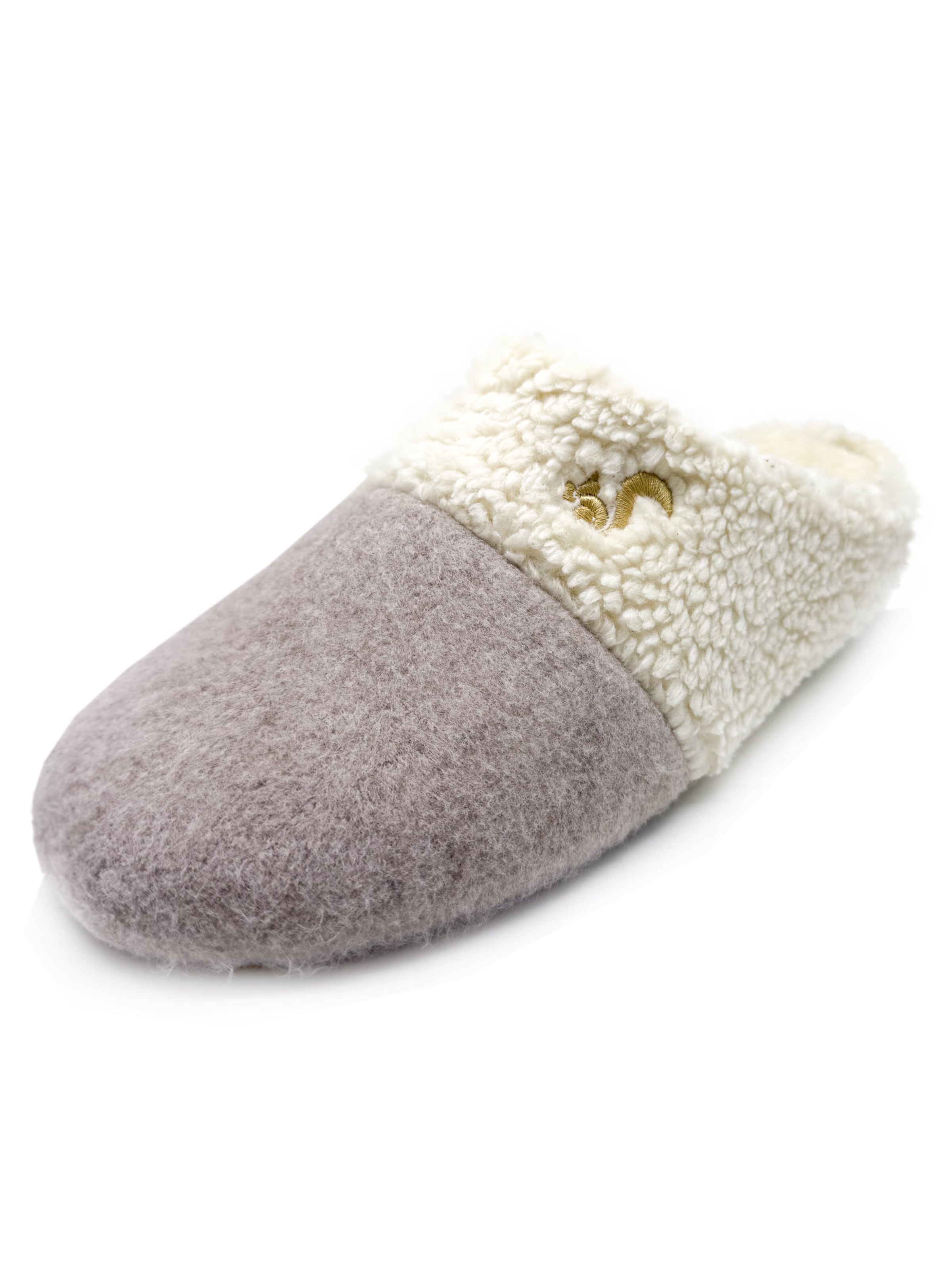 thies Mules 'thies 1856 ® Organic Teddy Mix Slipper' in Grey: front