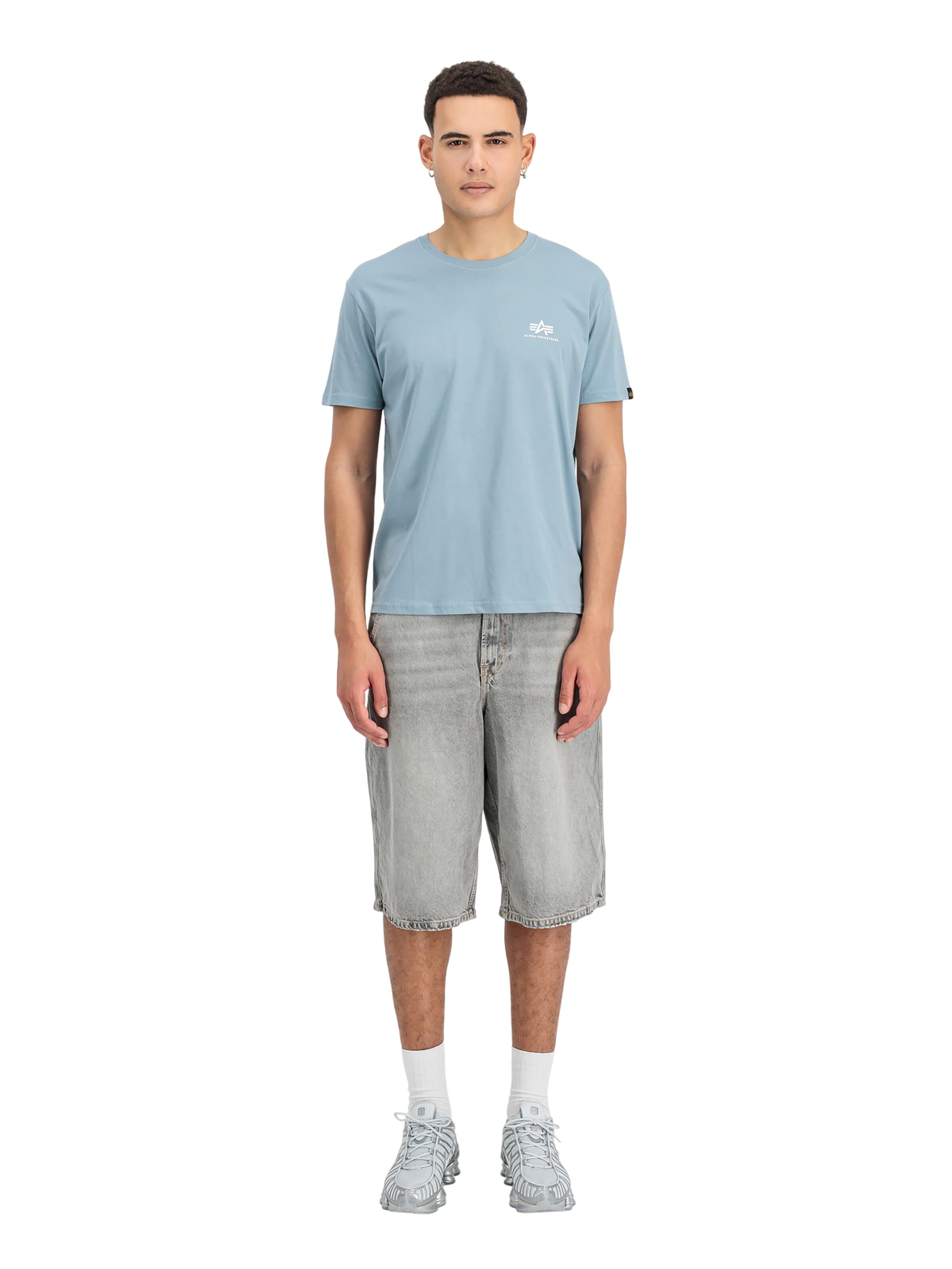 ALPHA INDUSTRIES Regular fit Majica | modra barva: sprednja stran