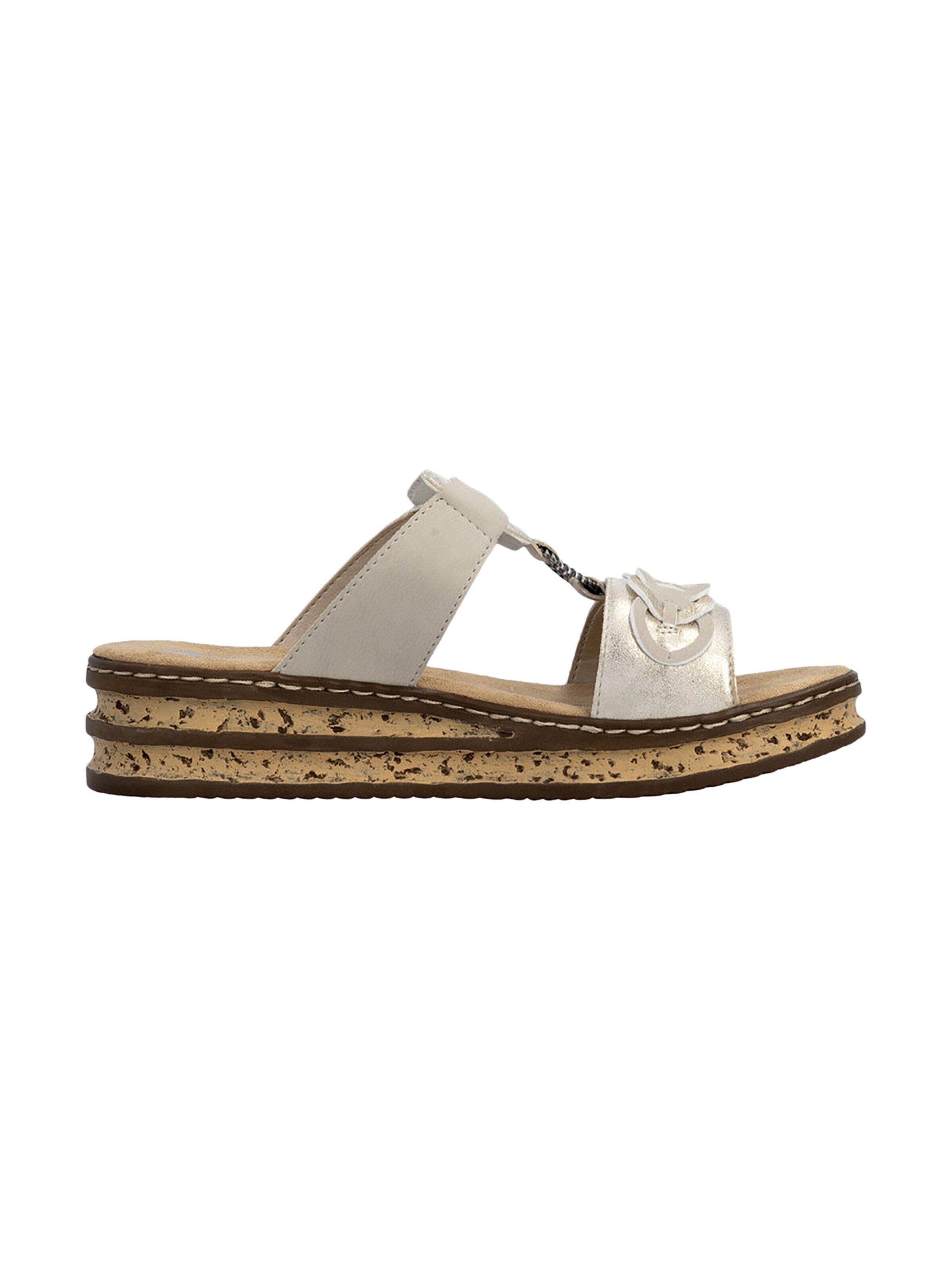 Mule 'Flache Sandalen zum Hineinschlüpfen' Rieker en beige