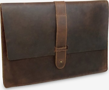 Buckle & Seam Laptop Bag 'Aspen' in Brown