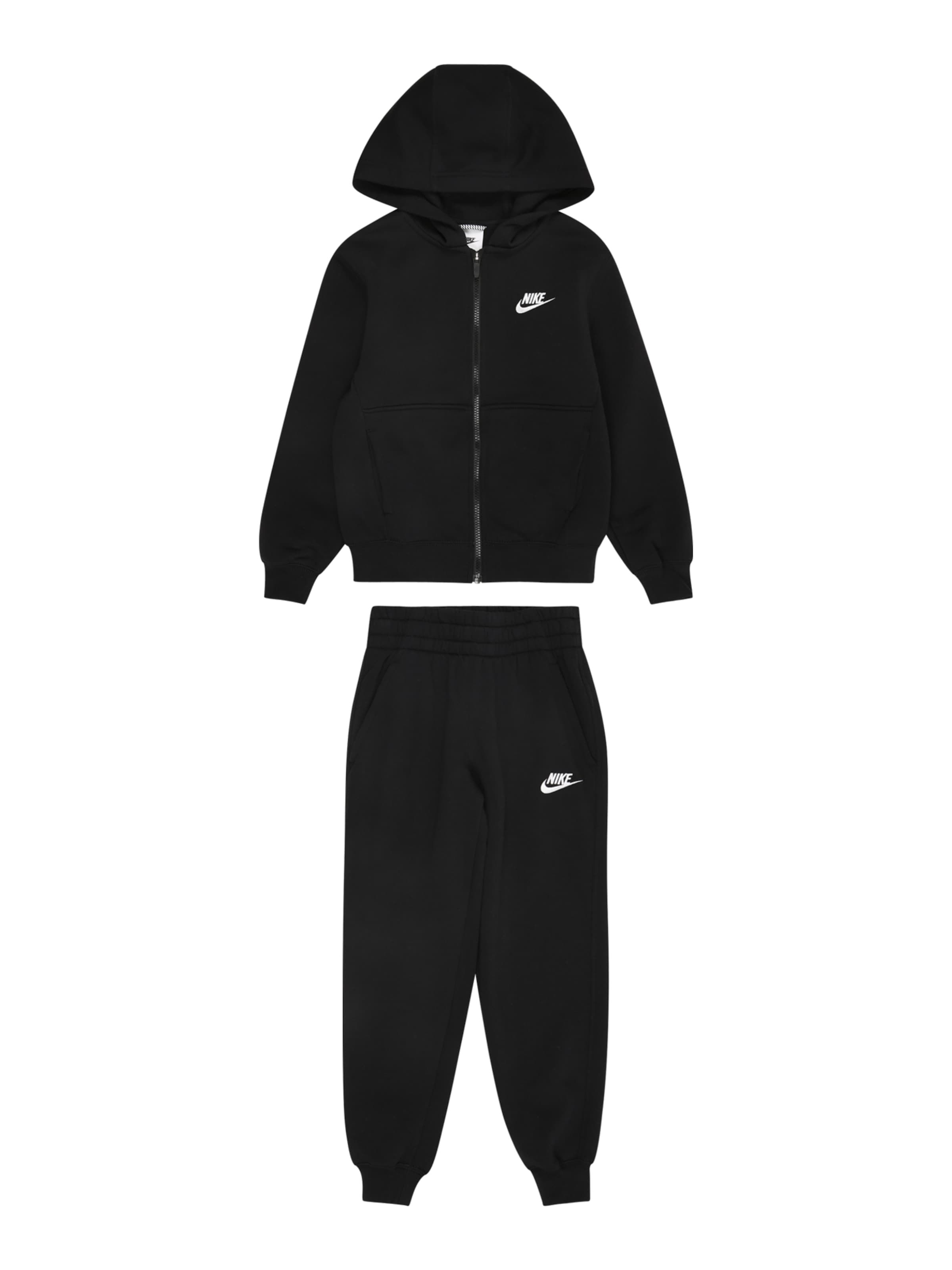Nike Sportswear Облекло за бягане 'Club Fleece' в черно: отпред