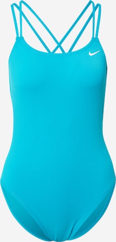 Nike Swim Strój kąpielowy sportowy w kolorze niebieski: przód
