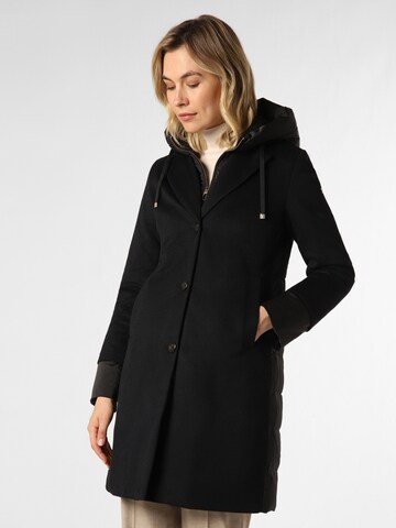 DUNO Between-Seasons Coat in Black: front