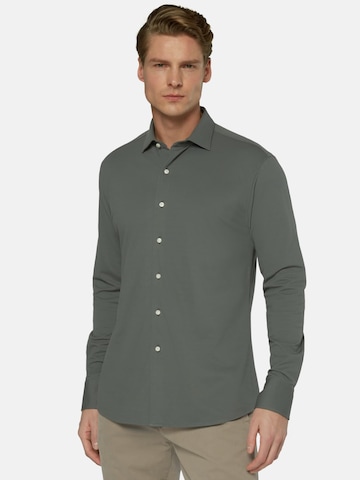 Boggi Milano Regular fit Overhemd in Groen: voorkant
