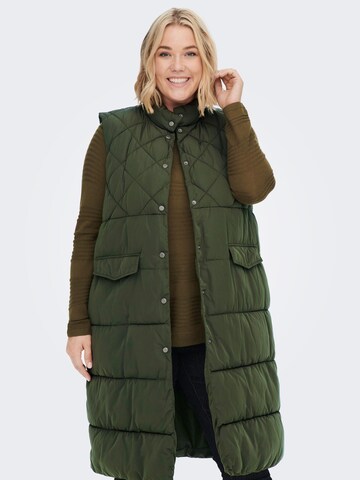 ONLY Carmakoma Bodywarmer 'Stacy' in Groen: voorkant