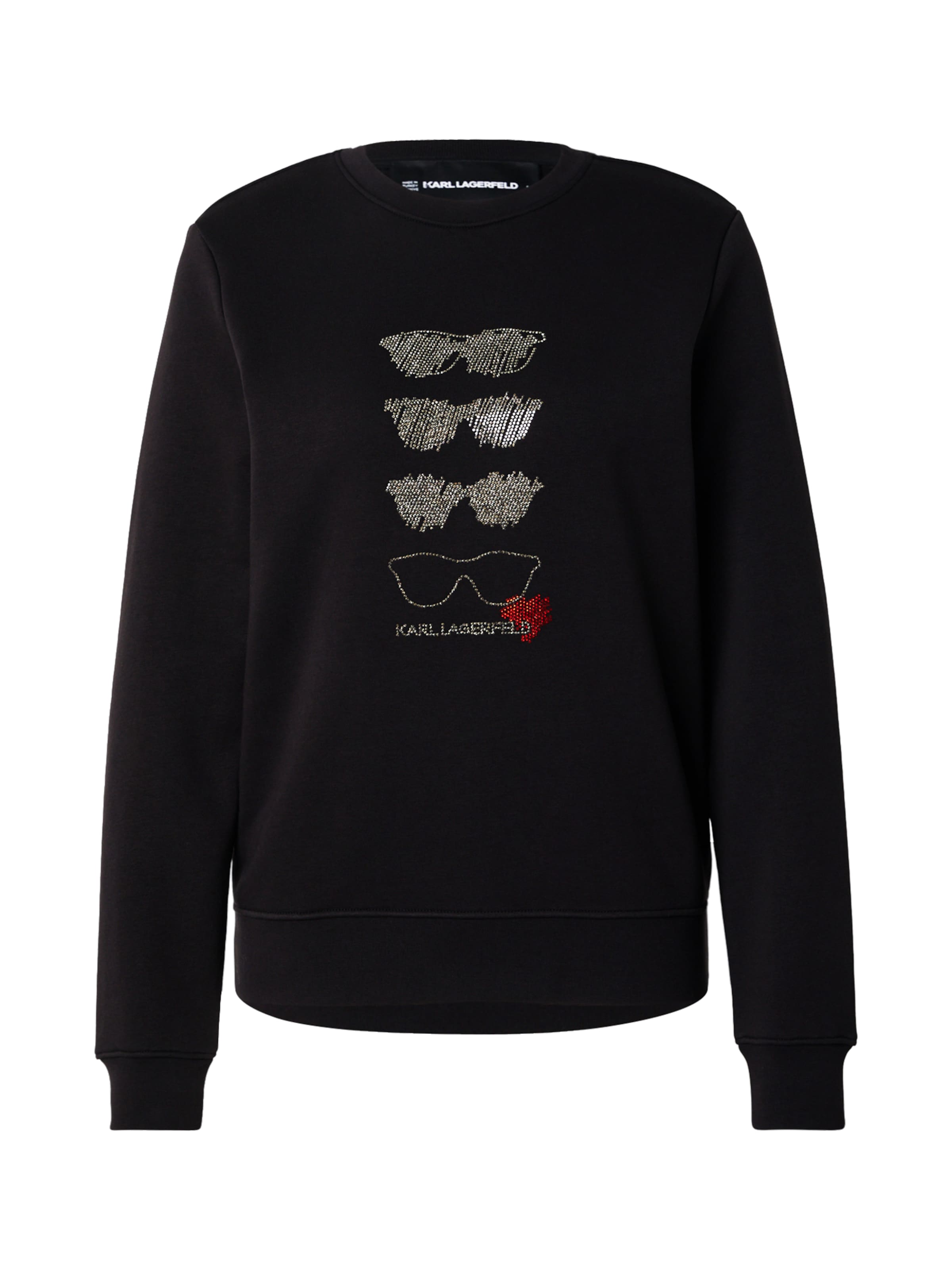 Karl Lagerfeld Sweatshirt 'SUNGLASSES' in Black: front