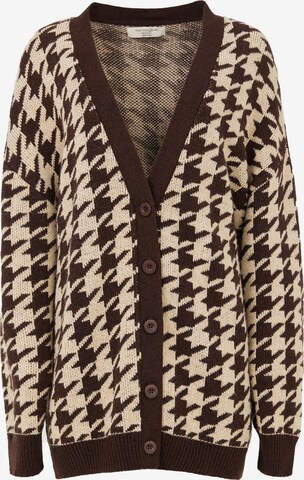 TOPTOP STUDIO Knit Cardigan in Brown: front