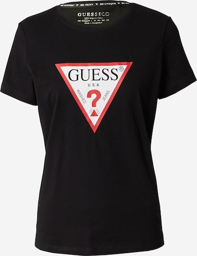 GUESS Μπλουζάκι σε κόκκινο / μαύρο / λευκό, Άποψη προϊόντος