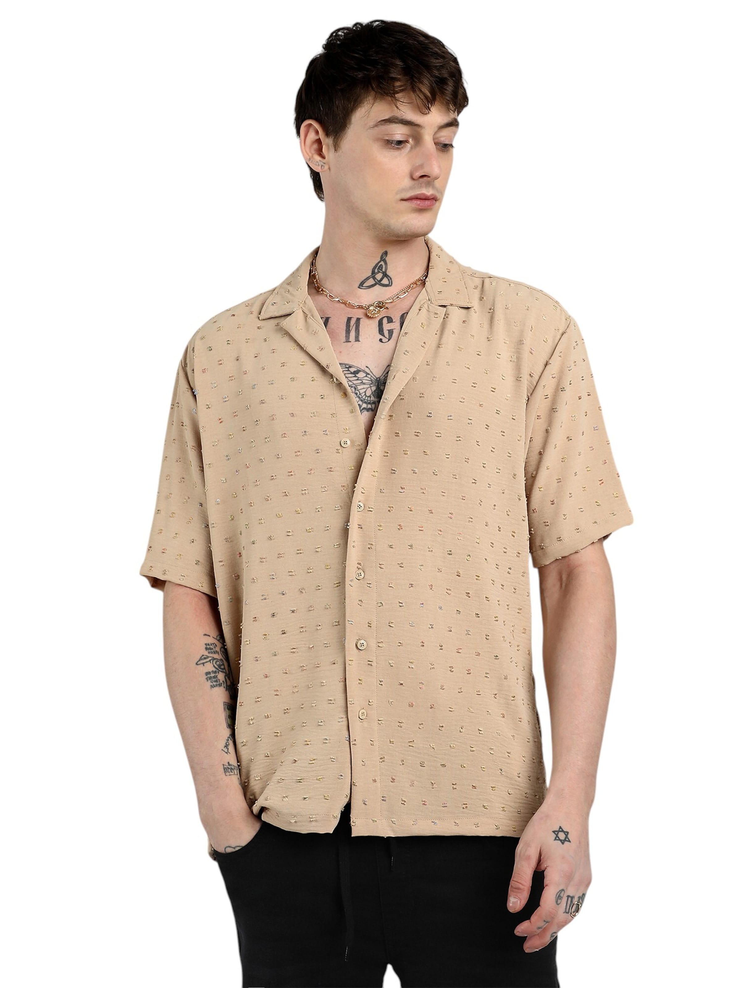 Campus Sutra - Regular Fit Camisa 'Tamra' em bege: frente