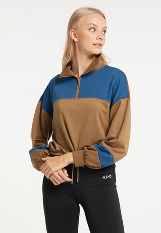 myMo ATHLSR Athletic Sweatshirt in Brown: front
