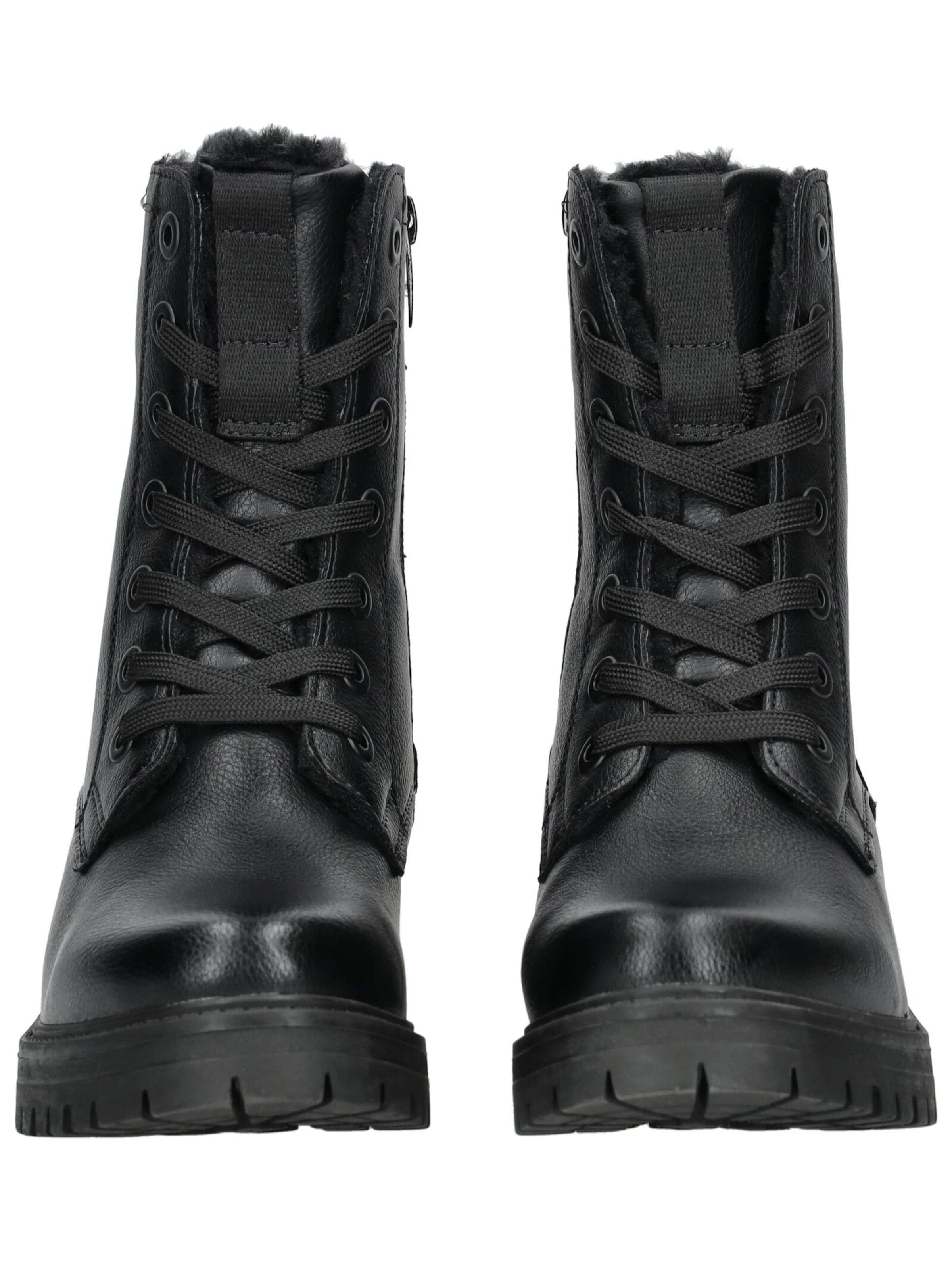 TOM TAILOR Veterlaarsjes in Zwart