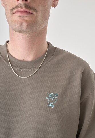 Cleptomanicx Pullover 'Sketch Gull' in Braun