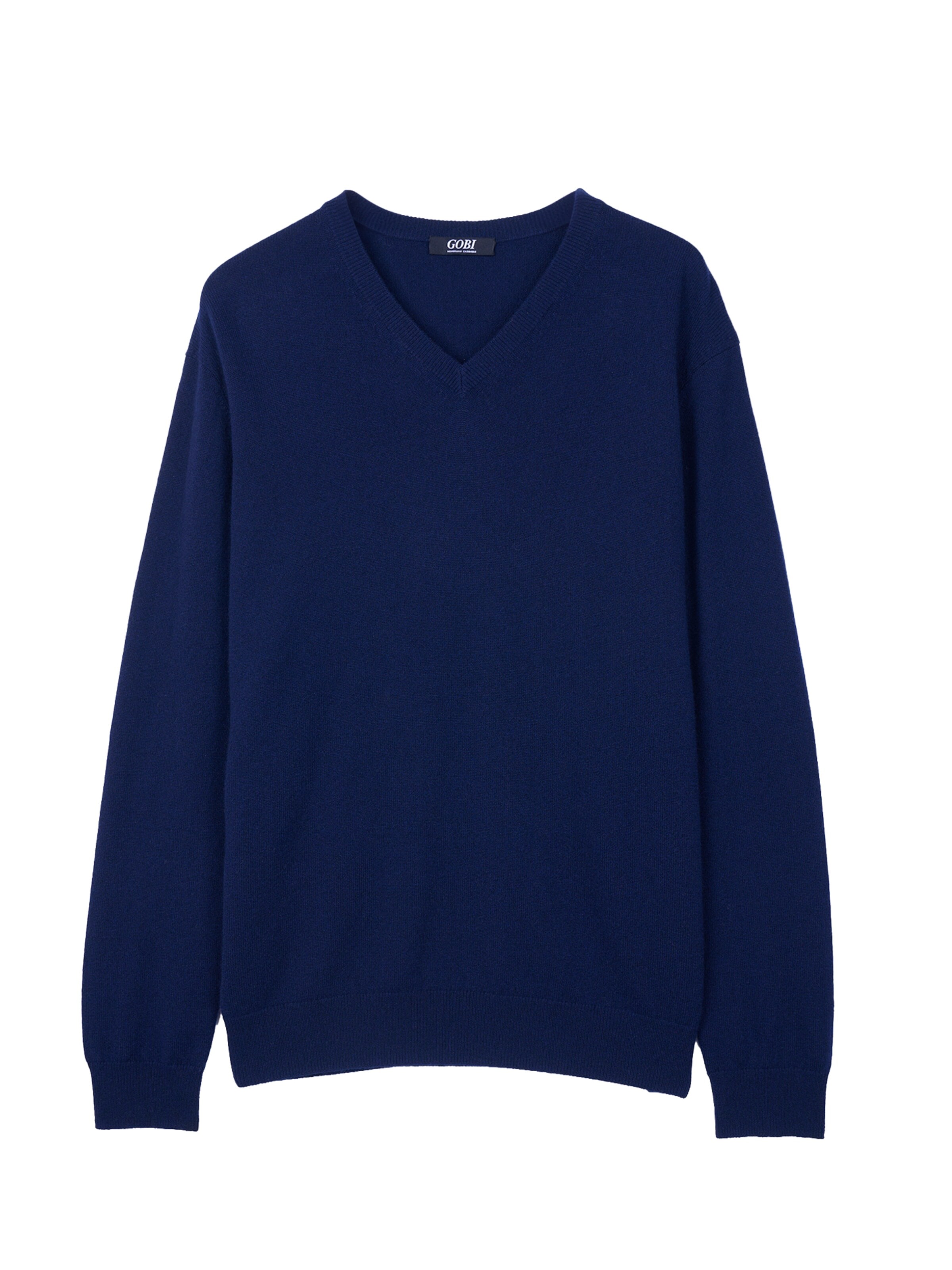 Pull-over 'Men's Essential Cashmere V-Neck Sweater' GOBI Cashmere en bleu : devant