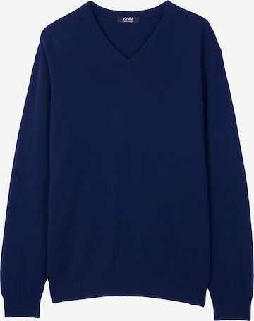 GOBI Cashmere - Jersey 'Men's Essential Cashmere V-Neck Sweater' en azul: frente