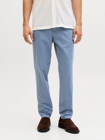 Coupe slim Pantalon chino 'JJIMarco JJBowie' JACK & JONES en bleu : devant