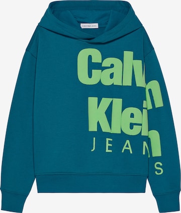 Calvin Klein Jeans Суичър в зелено: отпред