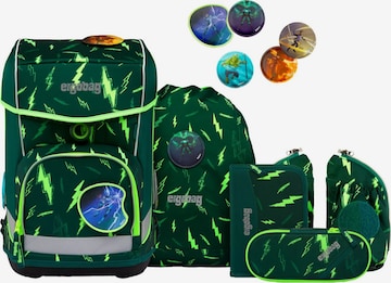 ergobag Backpack 'Schulranzen-Set cubo light Set' in Green: front