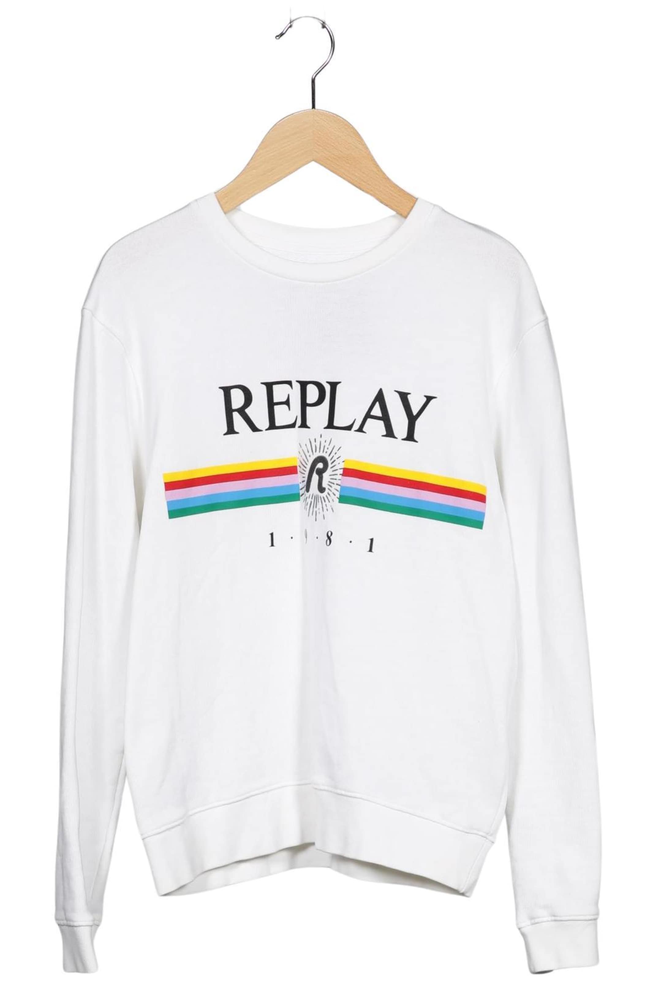 REPLAY Sweatshirt & Zip-Up Hoodie in S in White: front