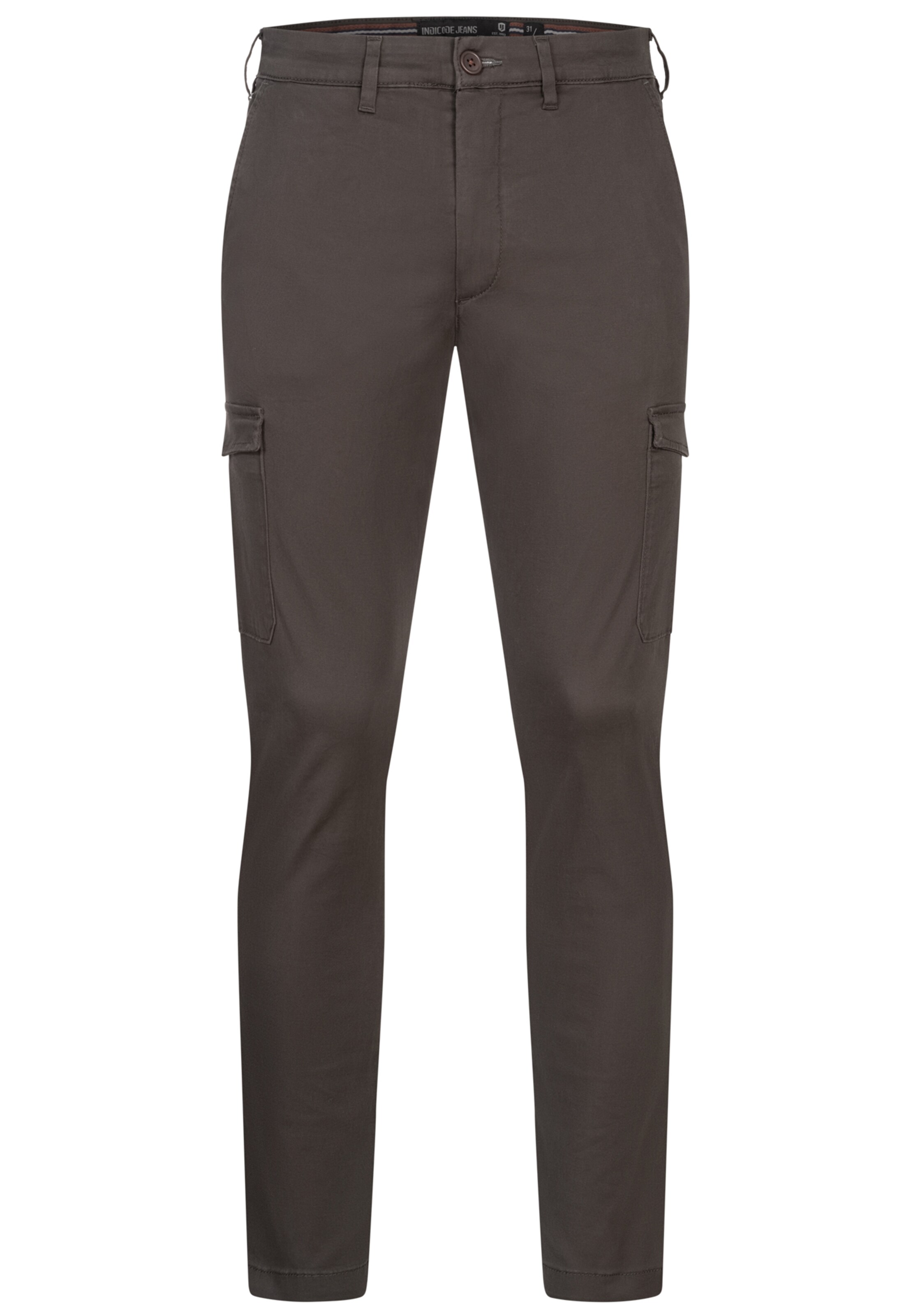 INDICODE JEANS Regular Cargobroek 'Walmie' in Grijs: voorkant