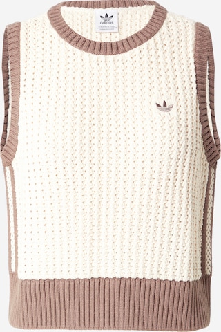Pull-over 'Adicolor' ADIDAS ORIGINALS en blanc : devant