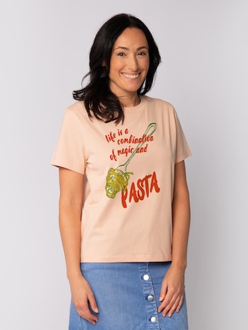 T-shirt 'Magic And Pasta' Watapparel en orange : devant