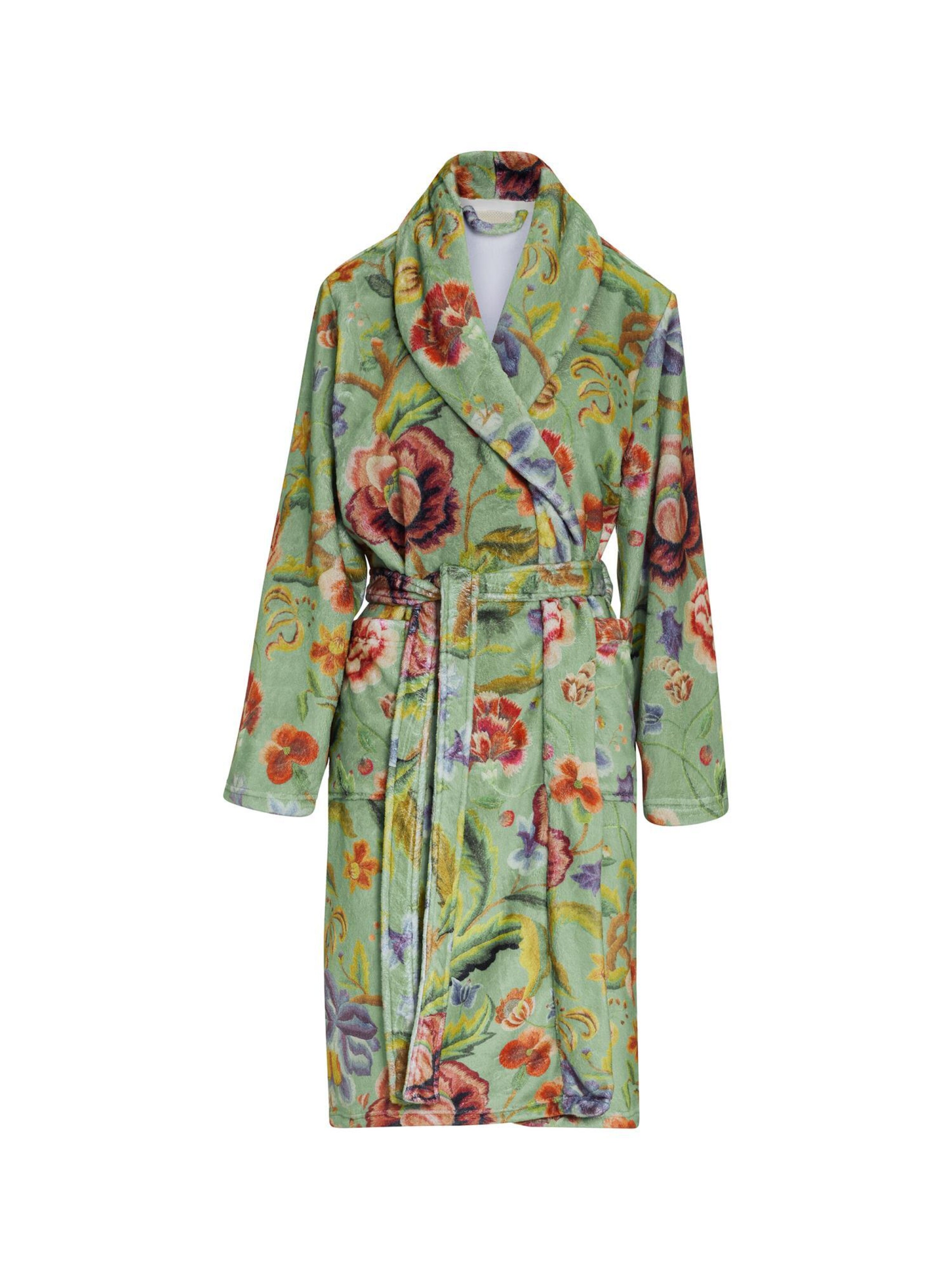 ESSENZA Long Bathrobe in Green: front