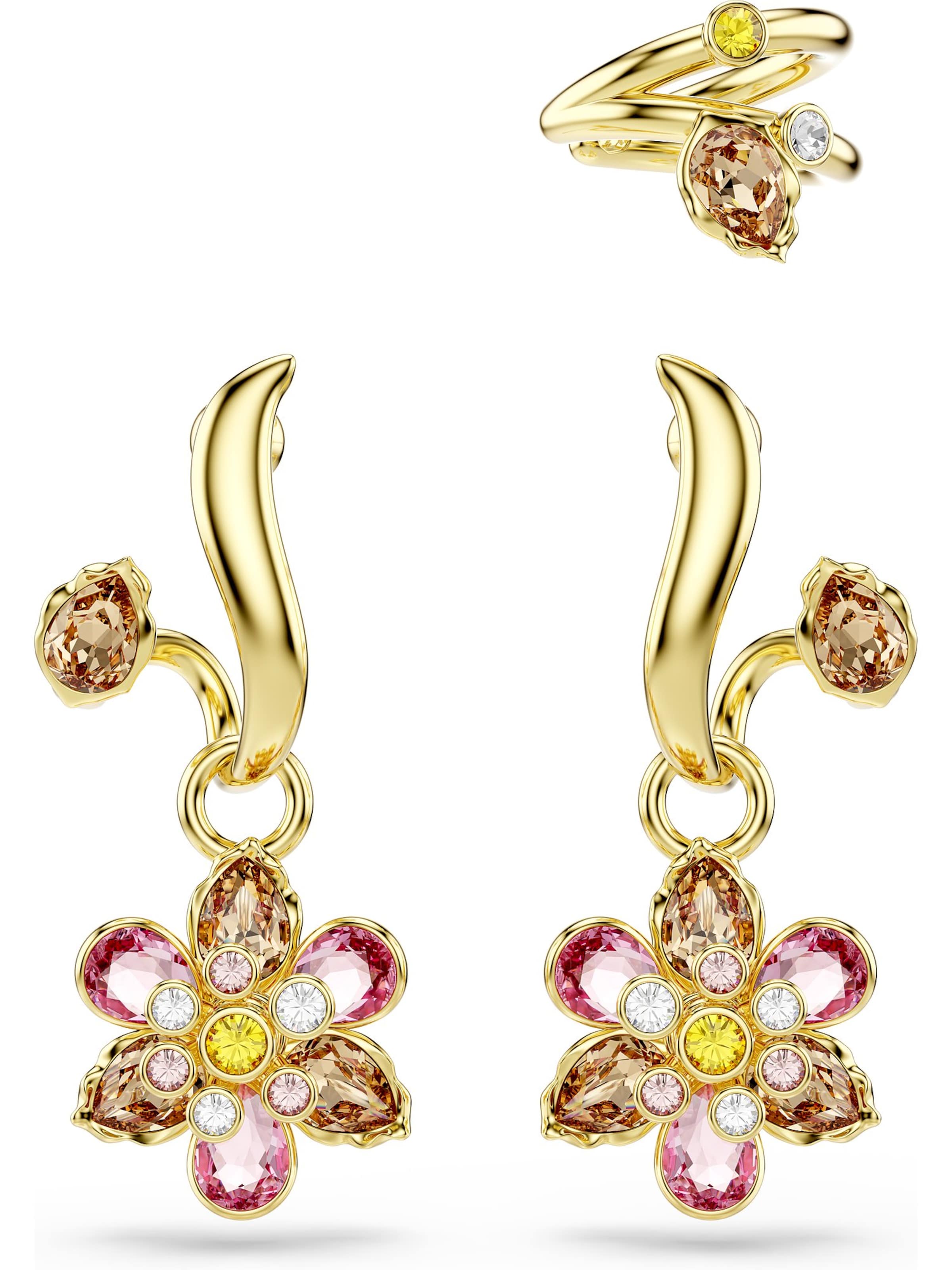 Swarovski Earrings in Gold: front