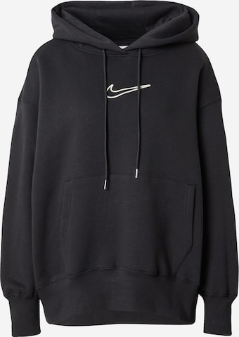 Bluză de molton de la Nike Sportswear pe negru: față