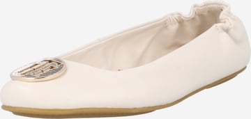 TOMMY HILFIGER Ballet Flats in White: front