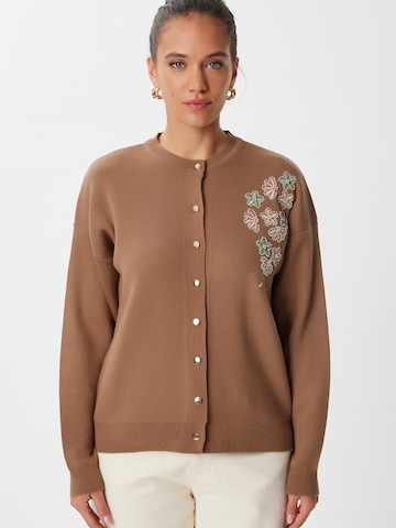 Happiness İstanbul Плетена жилетка в кафяво: отпред