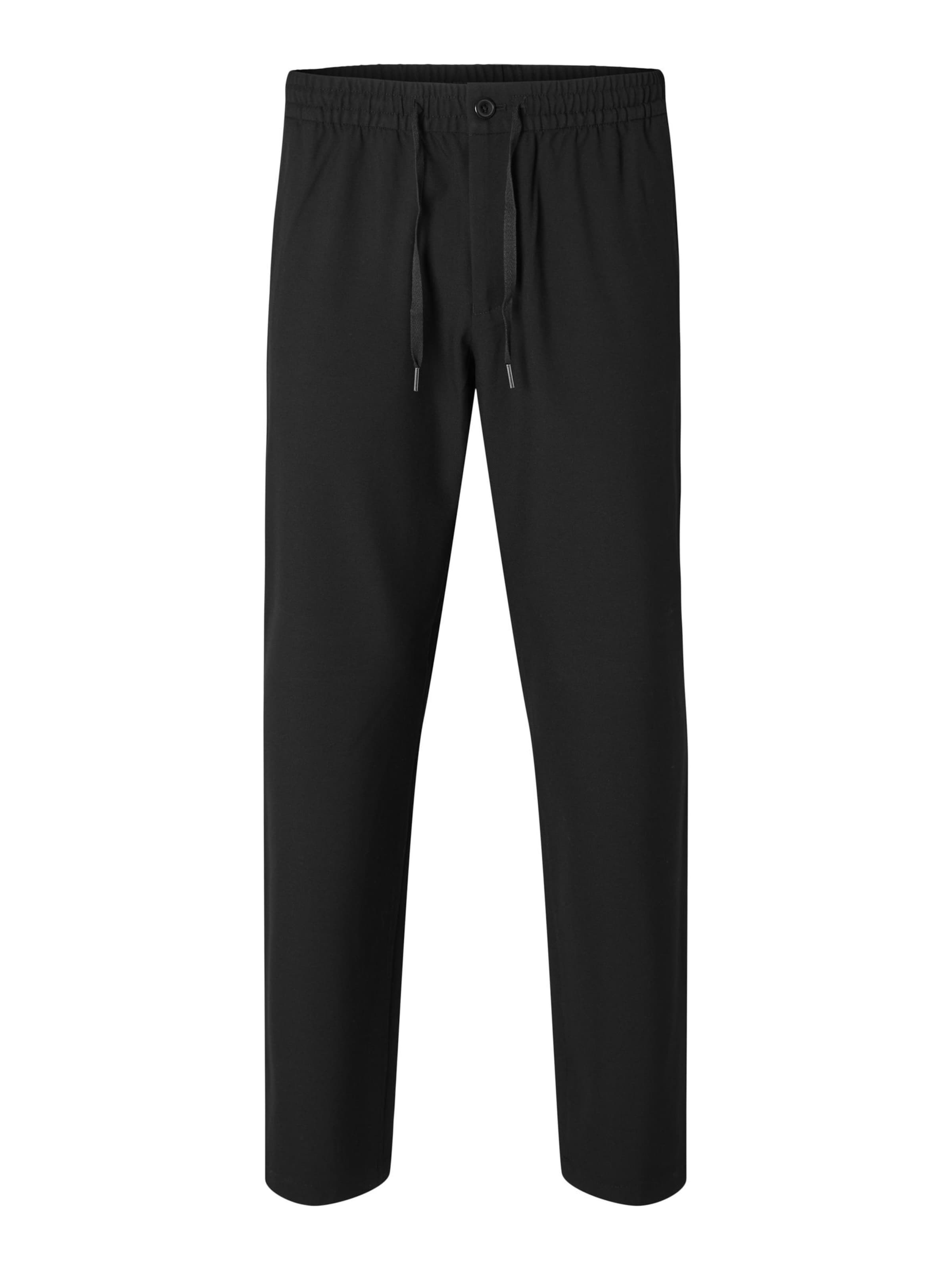Regular Pantalon chino 'SLHROBERT' SELECTED en noir : devant